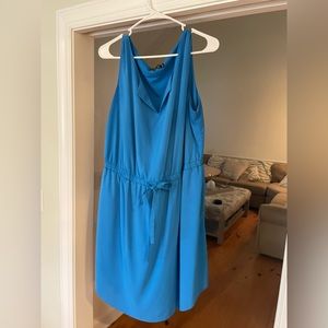 Tank dress with tie waist. Knee length